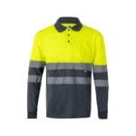 VL VULCAN. Polo bicolore (160g/m²) à manches longues, en polyester (100%) – Image 18