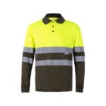 VL VULCAN. Polo bicolore (160g/m²) à manches longues, en polyester (100%) – Image 38