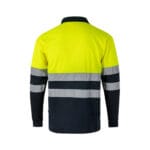 VL VULCAN LARGE. Polo bicolore (160g/m²) à manches longues, en polyester (100%) – Image 7