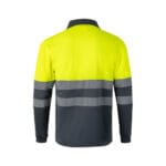 VL VULCAN LARGE. Polo bicolore (160g/m²) à manches longues, en polyester (100%) – Image 17