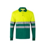 VL VULCAN LARGE. Polo bicolore (160g/m²) à manches longues, en polyester (100%) – Image 21