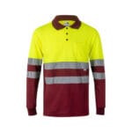 VL VULCAN LARGE. Polo bicolore (160g/m²) à manches longues, en polyester (100%) – Image 41