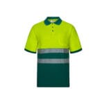 VL ACHELOUS. Polo piqué bicolore (150g/m²) à manches courtes, en coton (55%) et polyester (45%) – Image 11