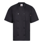 VL DURGA. Veste de cuisine à manches courtes en popeline (110g/m²), en coton (35%) et polyester (65%) – Image 3