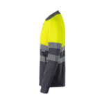 VL PLUTO. Polo piqué bicolore (150g/m²) à manches longues, en coton (55%) et polyester (45%) – Image 9