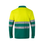 VL PLUTO. Polo piqué bicolore (150g/m²) à manches longues, en coton (55%) et polyester (45%) – Image 13