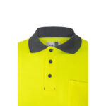 VL PLUTO LARGE. Polo piqué bicolore (150g/m²) à manches longues, en coton (55%) et polyester (45%) – Image 10