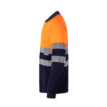 VL PLUTO LARGE. Polo piqué bicolore (150g/m²) à manches longues, en coton (55%) et polyester (45%) – Image 18
