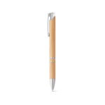 BETA BAMBOO. Stylo à bille en bambou avec clip et attributs métalliques – Image 3