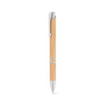 BETA BAMBOO. Stylo à bille en bambou avec clip et attributs métalliques – Image 4