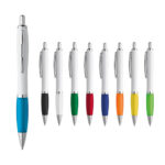 MOVE BK. Stylo à bille en ABS blanc avec clip en métal