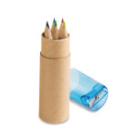 ROLS. Boîte à crayons avec 6 crayons de couleur et taille-crayon – Image 2
