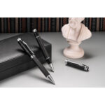 CHESS. Kit roller et stylo à bille en métal et fibre de carbone avec mécanisme twist – Image 3