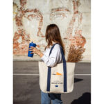 VILLE. Sac en toile 100% coton avec poche frontale et intérieure (280 g/m²) – Image 3