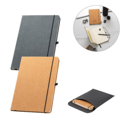 MATISSE. Bloc-notes A5 avec couverture rigide en cuir (70% recyclé) avec pages lignées