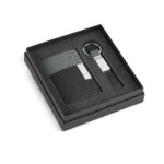 TRAVOLTA. Set porte-cartes et porte-clés en métal et PU – Image 3