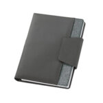 RUSSEL. Couverture en PU et tissu polyester avec bloc-notes A5 avec pages unies – Image 6