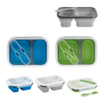 DILL. Lunch Box. Boîte hermétique rétractable en silicone et PP (480 et 760 mL)