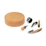 MORETO. Set à vin avec 4 pièces en bois et métal – Image 4