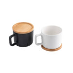 FANGIO. Tasse en céramique 230 mL avec couvercle et base en bambou – Image 5