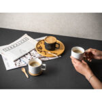 FANGIO. Tasse en céramique 230 mL avec couvercle et base en bambou – Image 4