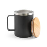 LAUDA. Mug en acier inoxydable recyclé à 90% avec couvercle en bambou 420 mL – Image 7