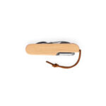 RYKER. Couteau de poche multifonctionnel en bambou et acier inoxydable avec manche en PU – Image 6