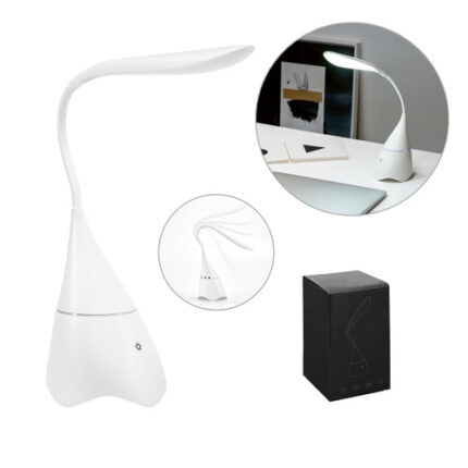 GRAHAME. Lampe de bureau portable avec haut-parleur et autonomie de 5h en ABS recyclé (100 % rABS)