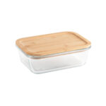 PORTOBELLO. Lunch Box. Boîte hermétique en verre borosilicaté et couvercle en bambou 1000 mL – Image 3