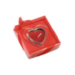 SWEET. Bougie en forme de coeur et base en verre – Image 2