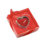 SWEET. Bougie en forme de coeur et base en verre