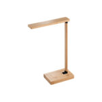 MOREY. Lampe de bureau pliante avec chargeur sans fil ultrarapide de 15 W en bambou – Image 3