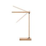 MOREY. Lampe de bureau pliante avec chargeur sans fil ultrarapide de 15 W en bambou – Image 9