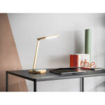 MOREY. Lampe de bureau pliante avec chargeur sans fil ultrarapide de 15 W en bambou – Image 2