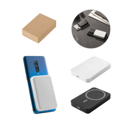AMPERE 5. Batterie nomade magnétique de 5 000 mAh avec chargeur sans fil ultrarapide de 15 W en ABS recyclé (100 % rABS)