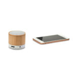 GLASHOW. Haut parleur portatif en bambou avec microphone – Image 6