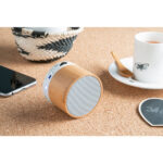 GLASHOW. Haut parleur portatif en bambou avec microphone – Image 3