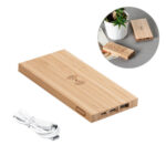FITCH. Power bank 5 000 mAh avec chargeur sans fil 5W en bambou