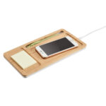 MOTT. Organiseur de bureau avec chargeur sans fil 15W en bambou et ABS – Image 2
