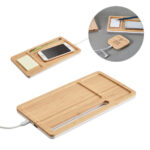 MOTT. Organiseur de bureau avec chargeur sans fil 15W en bambou et ABS