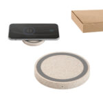 CUVIER. Chargeur sans fil 5W superfast en ABS et fibre de paille