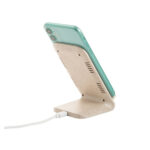ENGLERT. Support pour smartphone avec chargeur sans fil ultra-rapide 15W en ABS recyclé (100 % rABS) et bambou – Image 6