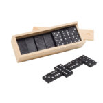 MIGUEL. Jeu de dominos dans une boîte en bois avec couvercle