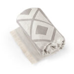 MALEK. Serviette de toilette multifonctionnelle et de bain (350g/m²) en coton léger et résistant (85%) et en coton recyclé (15%) – Image 20