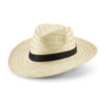 EDWARD POLI. Chapeau de paille naturelle avec bande en polyester – Image 2