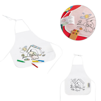 NILO. Tablier de coloriage pour enfants en non-tissé (80 g/m²)