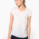 Blouse crêpe manches courtes femme