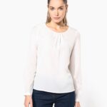 Blouse crêpe manches longues femme