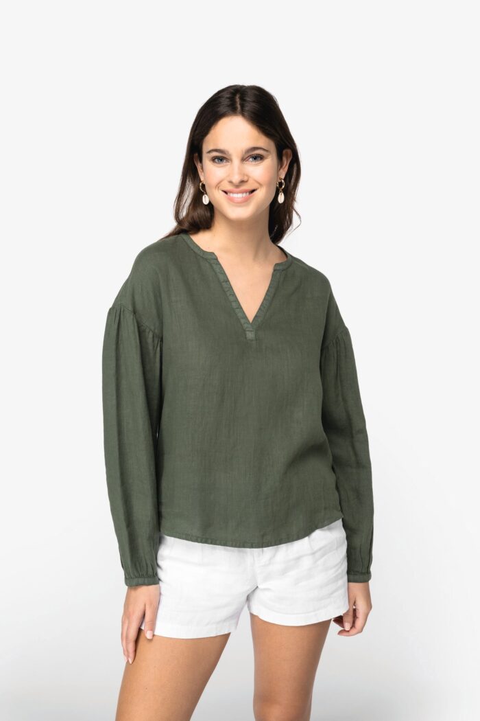 Blouse écoresponsable en lin femme – Image 1