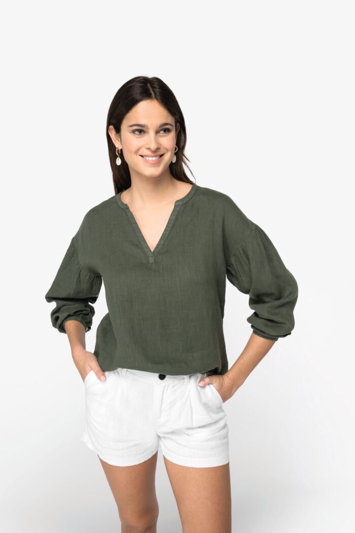 Blouse écoresponsable en lin femme – Image 4